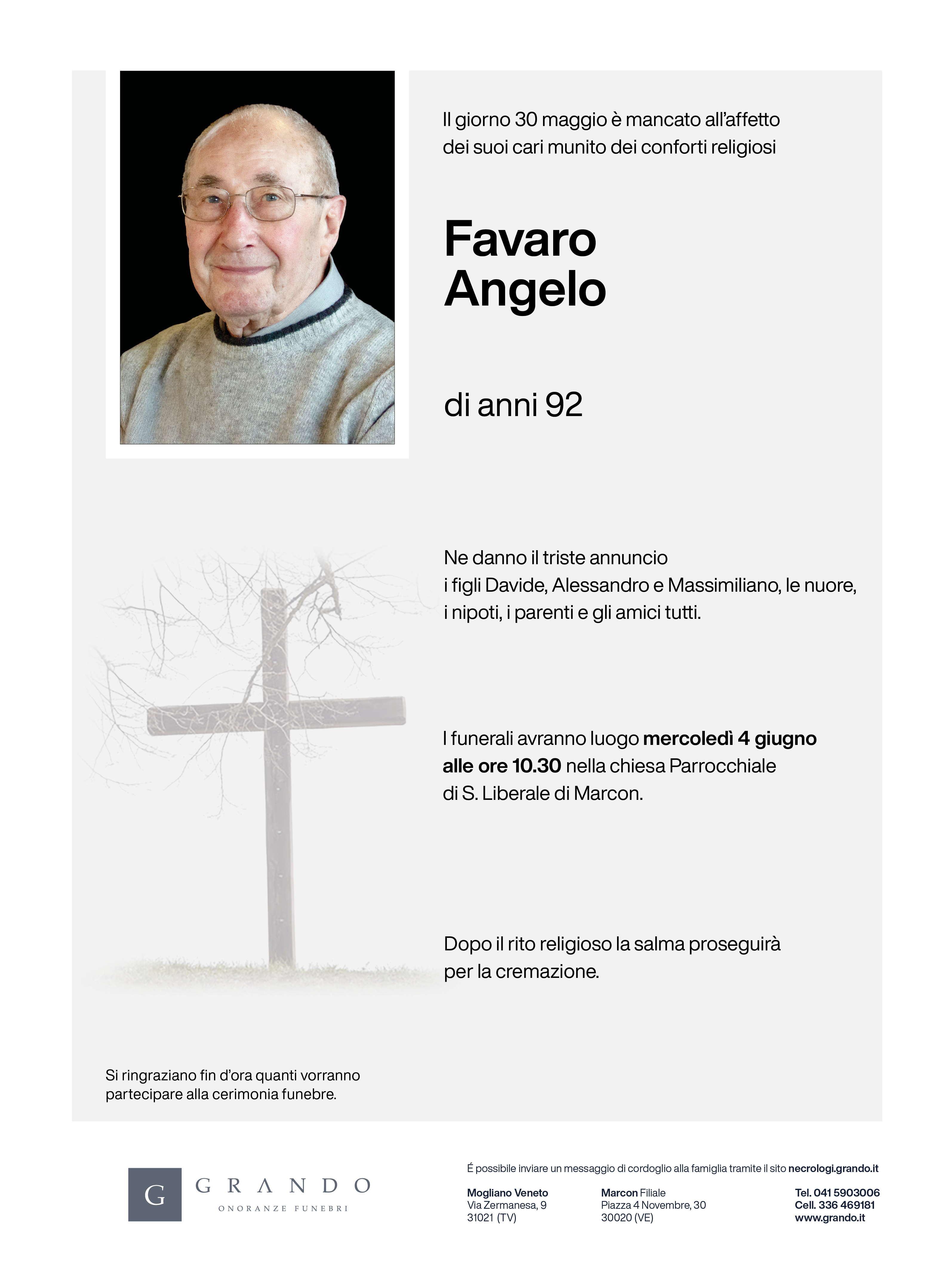 Epigrafe Favaro Angelo