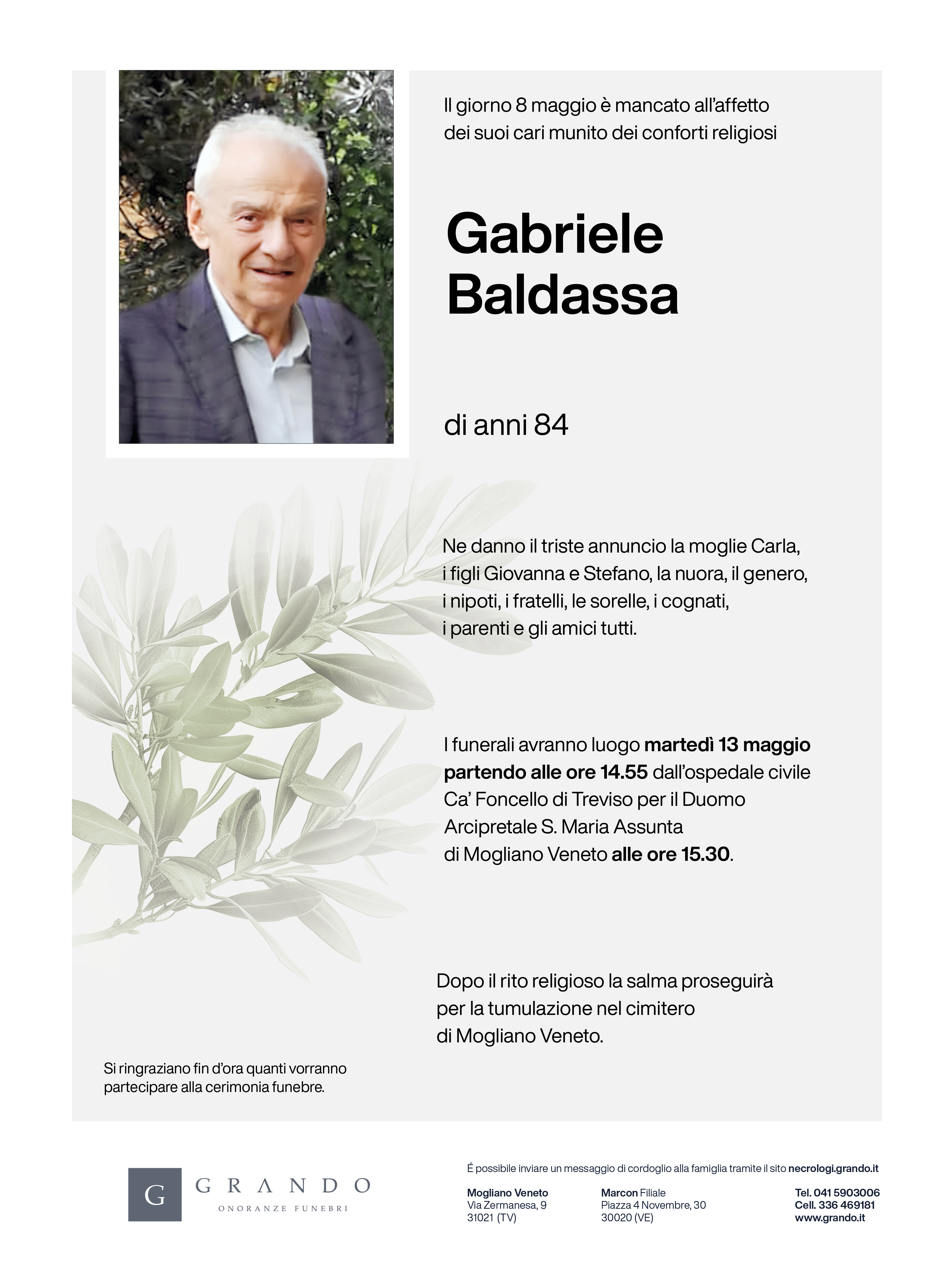 Epigrafe Gabriele Baldassa