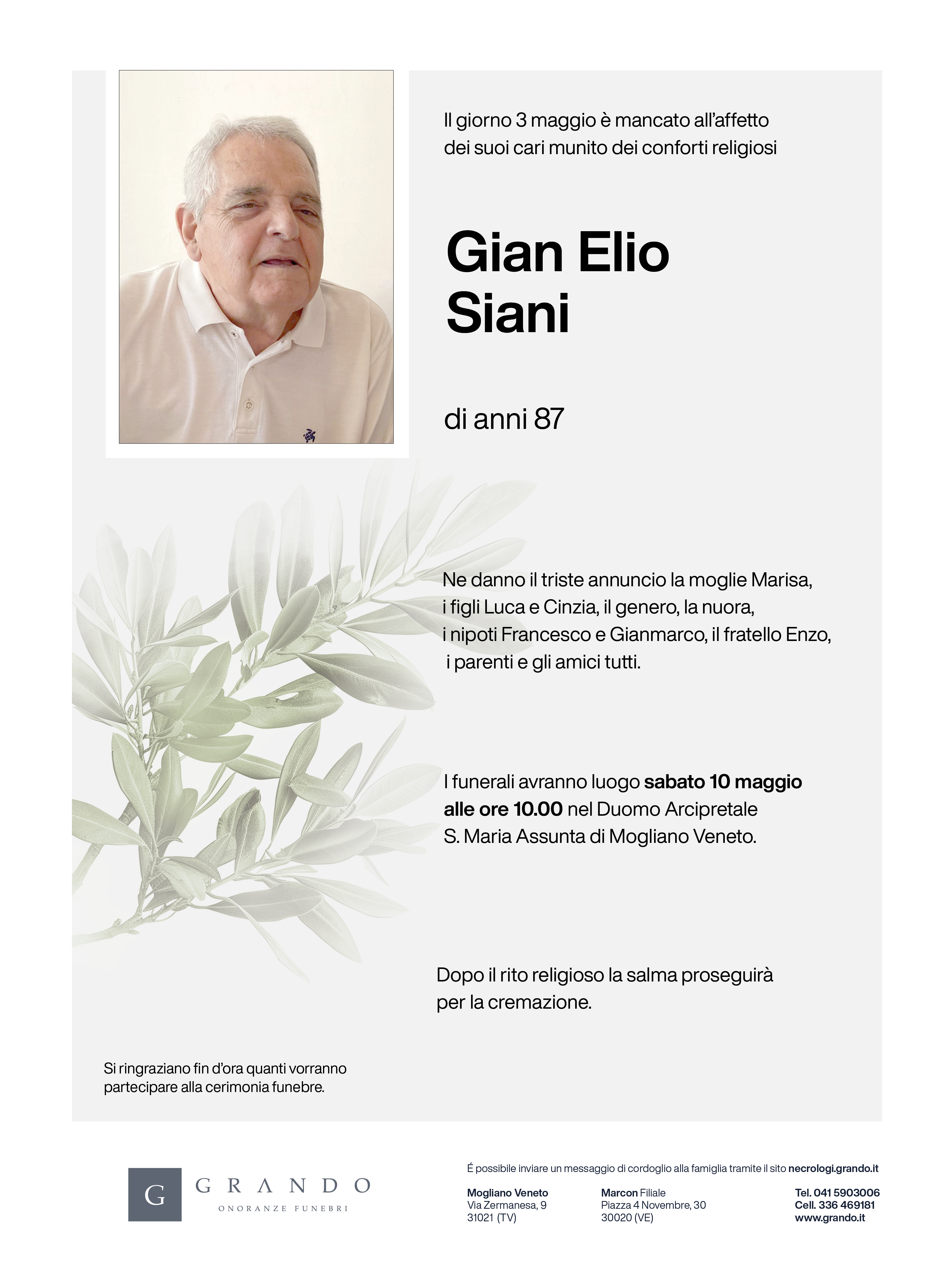 Epigrafe Gian Elio Siani