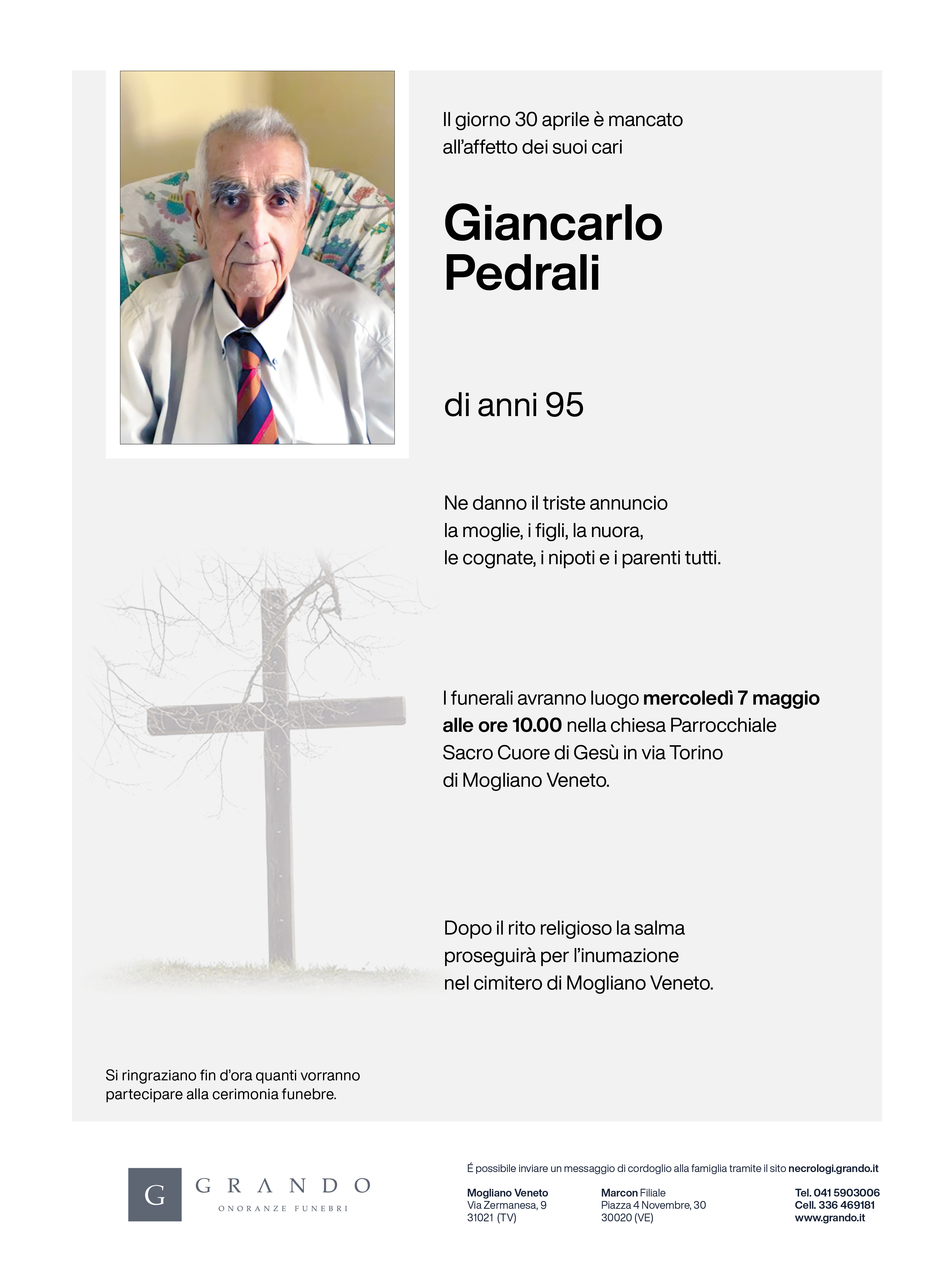 Epigrafe Giancarlo Pedrali