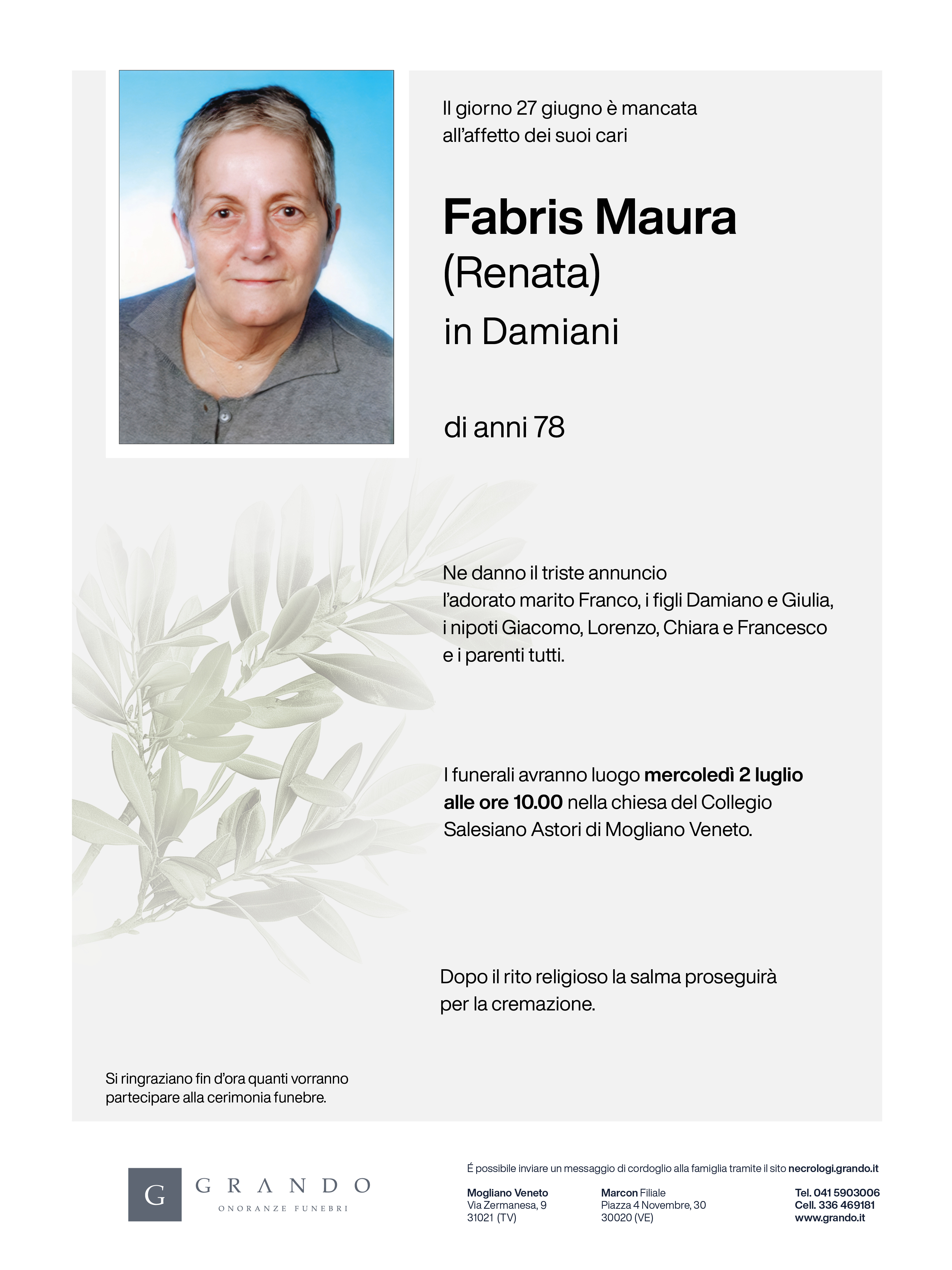 Epigrafe Fabris Maura