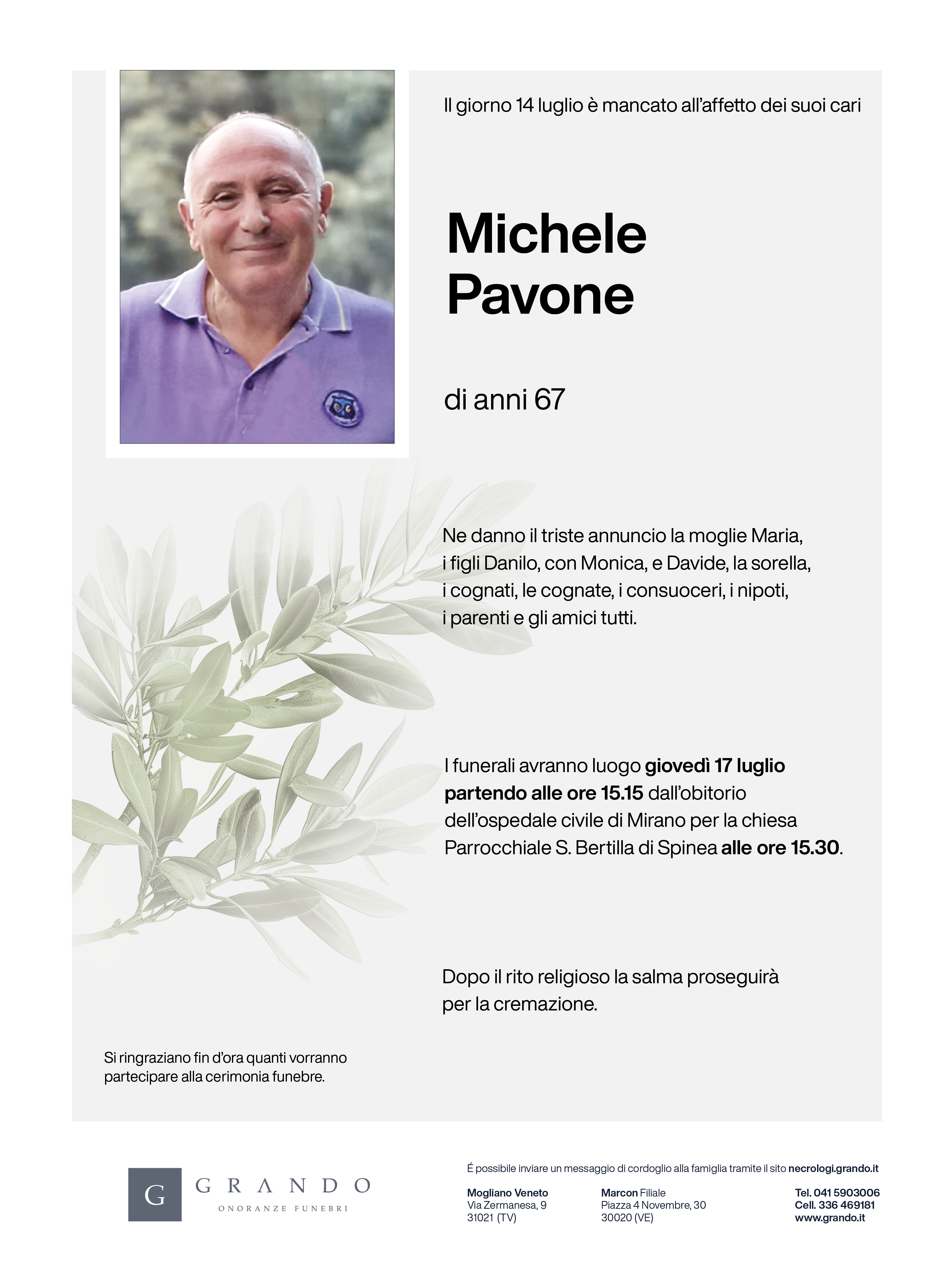 Epigrafe MIchele Pavone