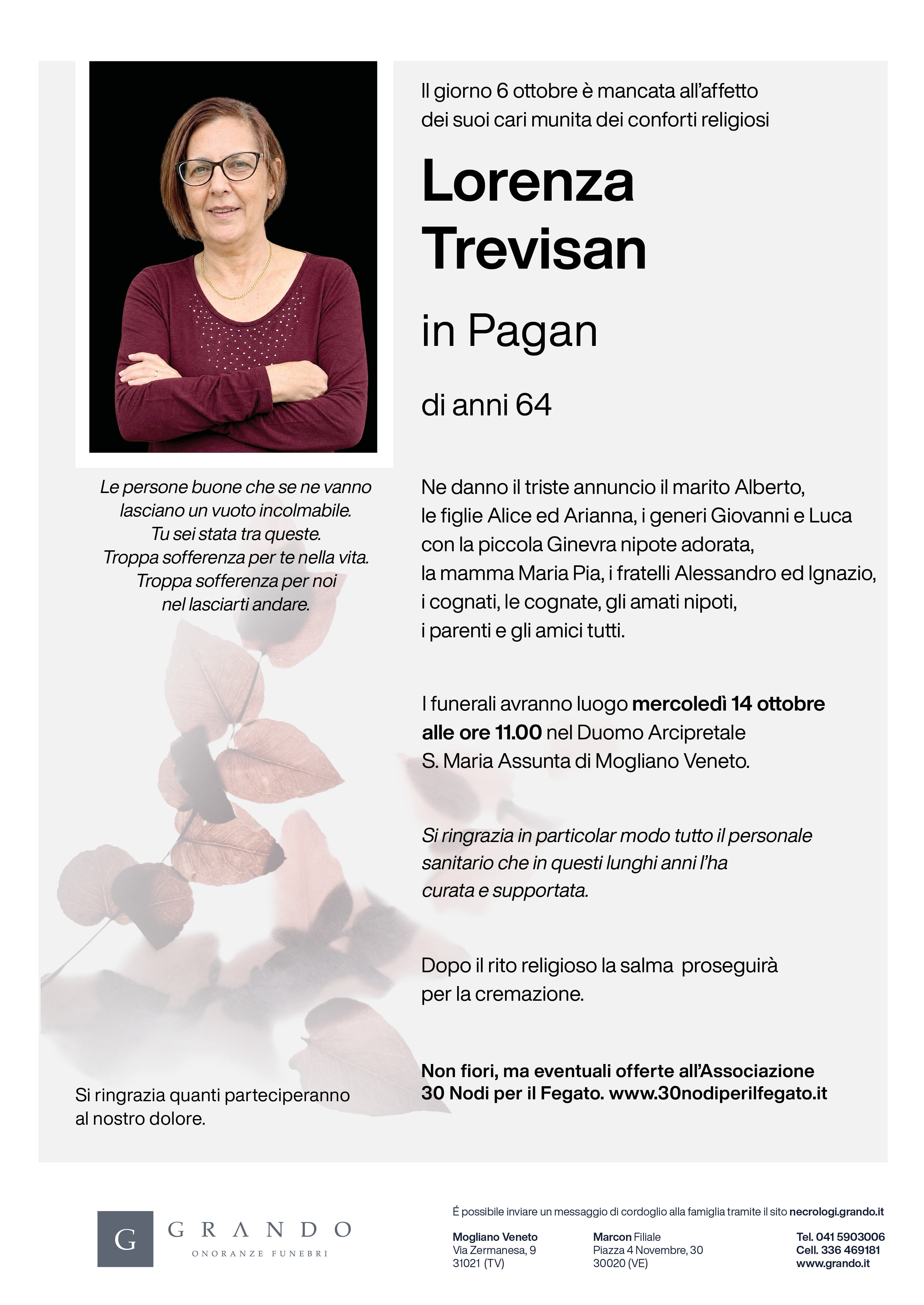 Epigrafe Lorenza Trevisan