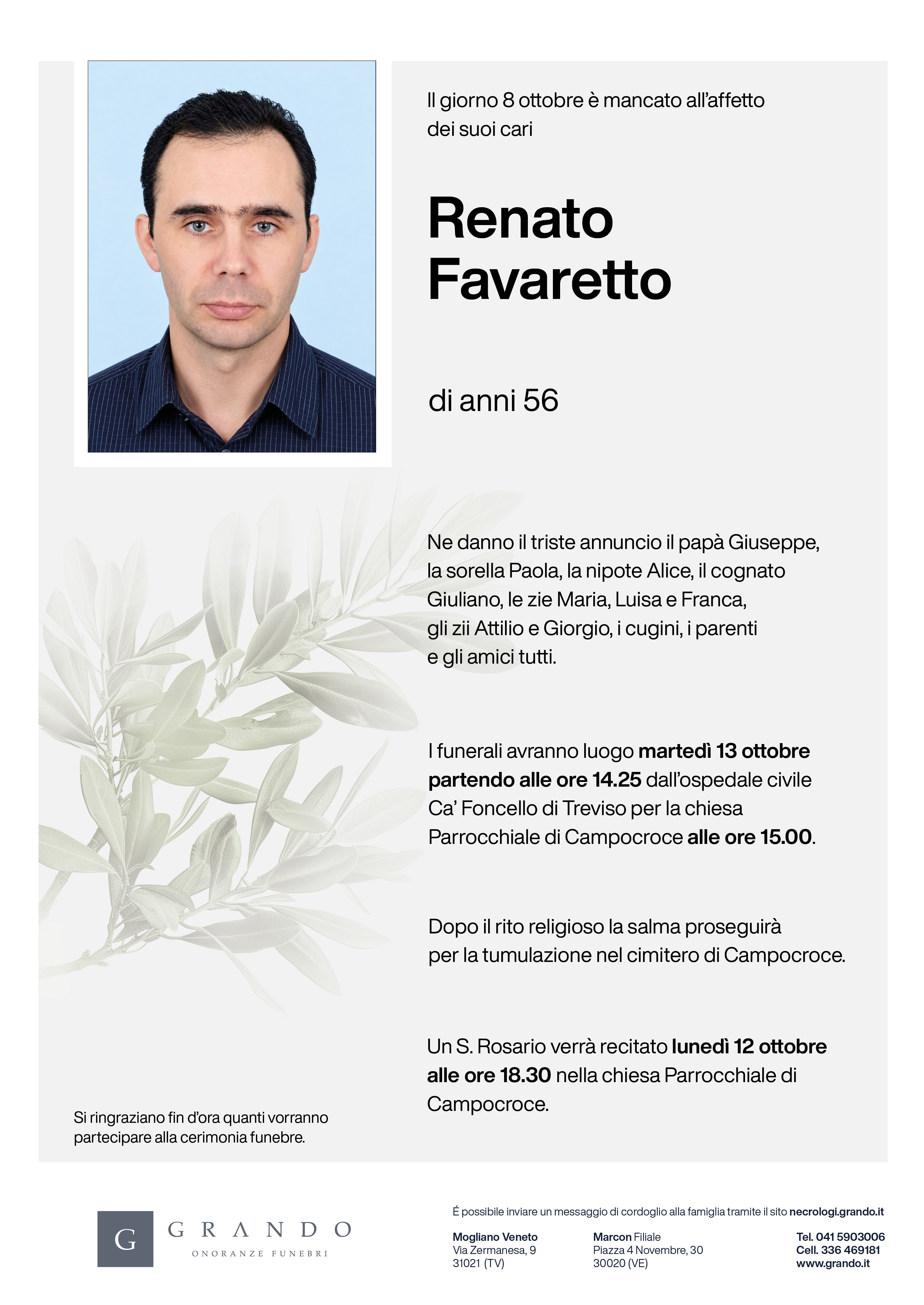 Epigrafe Renato Favaretto